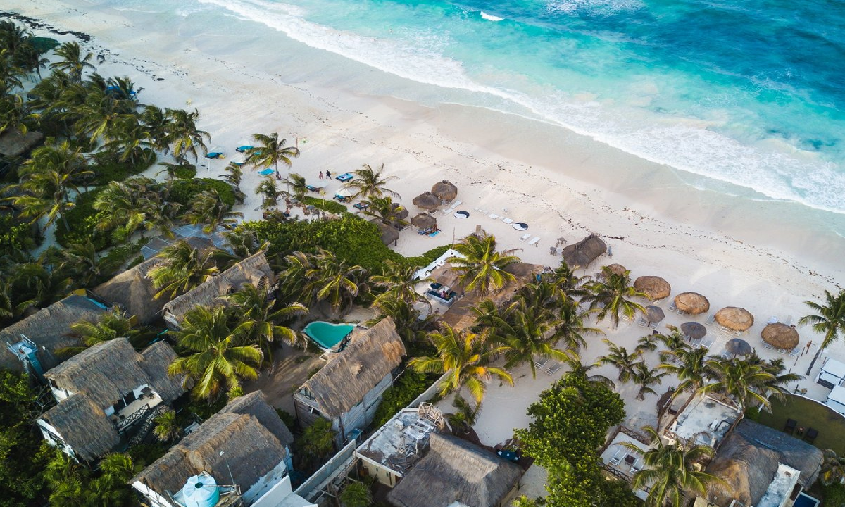 An image of the beach at Tulum